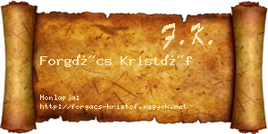 Forgács Kristóf névjegykártya