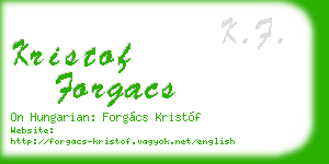 kristof forgacs business card